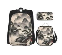 BGSHJVF Landscape Print Travel Backpack, Elegant 600D Oxford Cloth Cooler Bag and Toiletry Bag, Black, One Size, Black, Single Tail, Black, Rozmiar Uniwersalny, Black, Rozmiar Uniwersalny, blackone