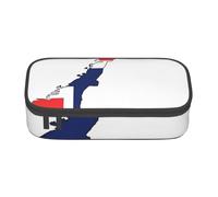 BGSHJVF Large Capacity Oxford Cloth Pencil Case Norwegian Flag Map Pencil Case, Pencil Case, Pencil Case, Multiple Compartments, Stylish Design, Black, Talla única, Trendy, blackone, Talla única