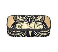 BGSHJVF Large Capacity Oxford Cloth Pencil Case with Cute Owl Pattern and Multiple Compartments, Black, Talla única, Trendy, blackone, Talla única, Trendy