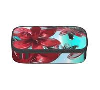 BGSHJVF Large Capacity Oxford Cloth Pencil Case with Flowers and Stained Glass Multi-Compartments, Elegant Design, Black, Talla única, Trendy, blackone, Talla única, Trendy