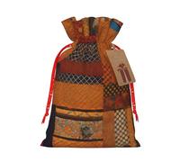 Bgshjvf Linen Gift Bag African Fabric Drawstring Closure with Kraft Paper Lifts for Christmas Birthday Party