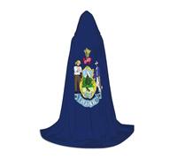 BGSHJVF Maine State Flag Print Hooded Cloak For Men,Wizard,Vampire And Halloween Costumes,For Role Play And Parties