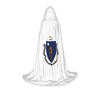 BGSHJVF Massachusetts State Flag Print Hooded Cloak For Men,Wizard,Vampire And Halloween Costumes,For Role Play And Parties