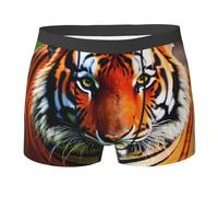 BGSHJVF Men's Tiger Stripe Boxer Shorts, Soft Underwear, Moisture Wicking, Comfortable, Black -, M