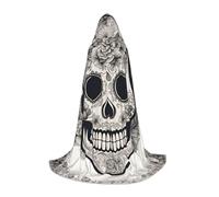 BGSHJVF Mexican Skull Print Hooded Cloak For Men,Wizard,Vampire And Halloween Costumes,For Role Play And Parties