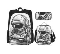 BGSHJVF Monochrome printed play backpack, elegant 600D Oxford cloth, cooler bag and makeup bag, black, one size, black, one size, black, rozmiar uniwersalny, black, Rozmiar uniwersalny, blackone