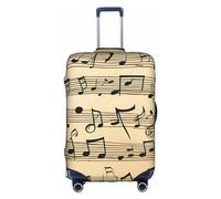BGSHJVF music notes print elastic suitcase case, luggage cover with unique patterns, fits 18-32 inch suitcases, white( ), Small