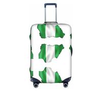 BGSHJVF Nigeria flag card print elastic suitcase cover, luggage protector with unique patterns, fits 45-90cm suitcases, White, Small, White, S