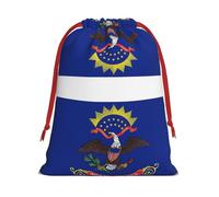 BGSHJVF North Dakota State Flag Card Printing Holiday Drawstring Gift Bags, Christmas Gift Bags Pouches for Christmas Gifts Party Favor