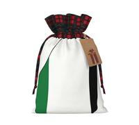 Bgshjvf Palestine Flag Print Christmas Drawstring Linen Gift Bag Various Sizes Gift Bags for Gift and Decoration