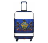 BGSHJVF Pennsylvania State Flag Map Print Elastic Suitcase Cover, Luggage Protector with Unique Patterns, Fits 45-92 Inch Suitcases, White, Small, White, S
