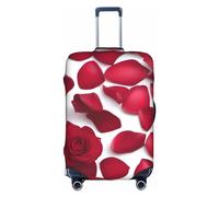 BGSHJVF Red Rose Petals Print Elastic Suitcase Cover, Luggage Protector with Unique Patterns, Fits 45-92cm Cases, White, M