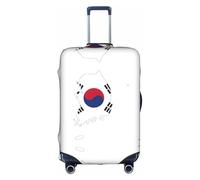 BGSHJVF Republic Of Korea Flag Map Print Elastic Suitcase Cover,Luggage Protector With Unique Patterns,Fits 18-32 Inch Suitcases, White, S