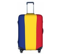 BGSHJVF Romania Flag Elastic Suitcase Cover Luggage Protector with Unique Patterns Fits 45-92cm Suitcases, White, Small, White, S