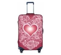 BGSHJVF Romantic Heart Print Elastic Suitcase Cover,Luggage Protector With Unique Patterns,Fits 18-32 Inch Suitcases, White, S