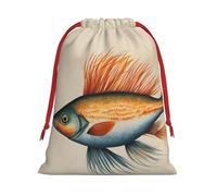 BGSHJVF Safflower Flying Fish Print Holiday Drawstring Gift Bags, Christmas Gift Wrap Sacks Bags for Christmas Gifts Party Gift