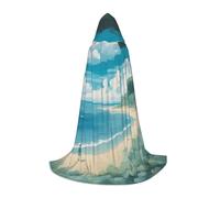 BGSHJVF Seashells On The Beach Print Hooded Cloak For Men,Wizard,Vampire And Halloween Costumes,For Role Play And Parties