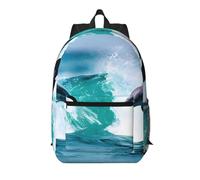 BGSHJVF Stylish dolphin print backpack in the sea, large-capacity backpack, suitable for work, travel and gym, black, one size, black, single tail, black, rozmiar, black, Rozmiar uniwersalny, blackone