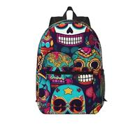 BGSHJVF Sugar Skulls Print Stylish Travel Backpack, Large Capacity Laptop Bag, Suitable For Work, Travel And Gym, Black, One Size, blackone, One Size