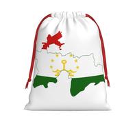 BGSHJVF Tajikistan Flag Map Print Holiday Drawstring Gift Bags, Christmas Gift Wrap Sacks Bags for Christmas Gifts Party Gift