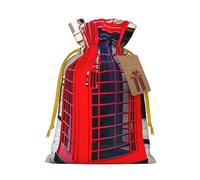 BGSHJVF Telephone Booth Print Charming Gift Bag,Drawstring Pouches For Small Gifts,For Jewelry And Party Favors