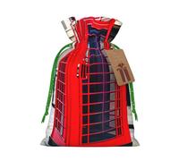 BGSHJVF Telephone Booth Print Charming Gift Bag,Drawstring Pouches For Small Gifts,For Jewelry And Party Favors