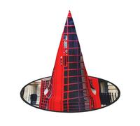 BGSHJVF Telephone Booth Print Trendy Witch Hat,Vintage Wicked Witch Accessories,Party Hats For Halloween Costumes