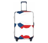 BGSHJVF The Czech flag card print elastic suitcase cover, luggage protector with unique patterns, fits 45-92cm suitcases, White, Large, White, L