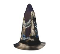 BGSHJVF Tower Bridge In London Print Hooded Cloak For Men,Wizard,Vampire And Halloween Costumes,For Role Play And Parties