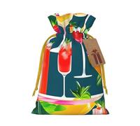 BGSHJVF Tropical Cocktail Print Charming Gift Bag,Drawstring Pouches For Small Gifts,For Jewelry And Party Favors