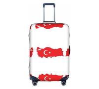BGSHJVF Turkey flag card print elastic suitcase cover, luggage protector with unique patterns, fits 45-90cm suitcases, White, S