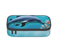 BGSHJVF Underwater World Dolphins Large Capacity Oxford Tote Bag with Multiple Compartments, Stylish Design, Black, Talla única, Trendy, blackone, Talla única, Trendy