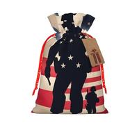 BGSHJVF Us Military Soldiers Patriotic Memorial Day Print Charming Gift Bag,Drawstring Pouches For Small Gifts,For Jewelry And Party Favors