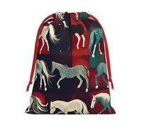 BGSHJVF Various Kinds of Horses Print Holiday Drawstring Gift Bags,Christmas Gift Wrapping Bags Bags For Xmas Gifts Party Favor