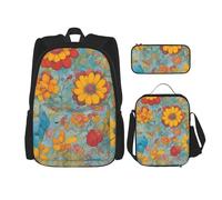 BGSHJVF Vibrant Colors Printed Travel Backpack Elegant 600D Oxford Cloth Lunch Bag And Cosmetic Bag Black One Size Black Single Tail Black Rozmiar Uniwersalny, Black, Rozmiar Uniwersalny, blackone
