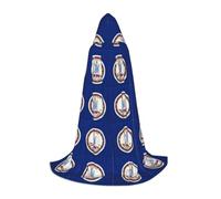 BGSHJVF Virginia State Flag Print Hooded Cloak For Men,Wizard,Vampire And Halloween Costumes,For Role Play And Parties