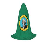 BGSHJVF Washington Flag Print Hooded Cloak For Men,Wizard,Vampire And Halloween Costumes,For Role Play And Parties
