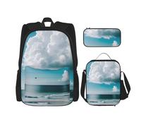 BGSHJVF White Clouds Print Travel Backpack Elegant 600D Oxford Fabric Cooler Bag Black One Size Black Single Tail Black Rozmiar Uniwersalny, Black, Rozmiar Uniwersalny, blackone, Rozmiar uniwersalny