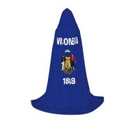 BGSHJVF Wisconsin State Flag Print Hooded Cloak For Men,Wizard,Vampire And Halloween Costumes,For Role Play And Parties