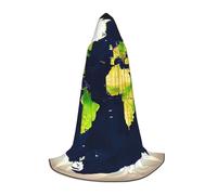 BGSHJVF World Map Print Hooded Cloak For Men,Wizard,Vampire And Halloween Costumes,For Role Play And Parties