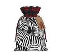 Bgshjvf Zebra Print Christmas Drawstring Linen Gift Bag, Gift Bags Multiple Sizes for Gift and Decorate