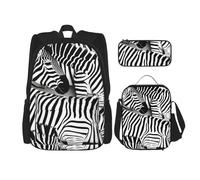 BGSHJVF Zebra Print Travel Backpack, Elegant 600D Oxford Cloth Cooler Bag and Toiletry Bag, Black, One Size, Black, Single Tail, Black, Rozmiar Uniwersalny, Black, Rozmiar Uniwersalny, blackone