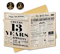 BGTCARDS 13th Birthday Card, 13th Birthday Decorations for Girls Boys, 13th Birthday Gifts for Daughter Son, Back in 2012 Birthday Card