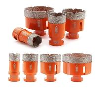 BGTEC 4pcs Dry Diamond Core Drill Bits Set Hole Saw Kit for Porcelain Tile Ceramic Marble Brick M14 Thread Hole Saw Mixed 25/35/50/68mm