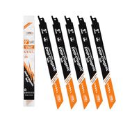 BGTEC 9" 230MM Reciprocating Saw Blades for Metal 5 PCS | M42 bi-metal with 8% cobalt, 0.9mm blade, 14-18TPI for burr-free metal cutting, universal shank