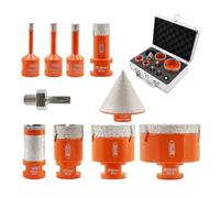 BGTEC Diamond Core Drill Bit Set -6/8/10/20/25/35/50/68mm M14 Diamond Hole Saw Kit & 50mm Chamfer Bit for Tile Porcelain Stoneware Ceramic Marble Granite Drilling,Suitable For Angle Grinders
