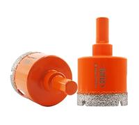 BGTEC Diamond Core Drill Bits, 2pcs 38mm Triangle Shank Hole Saw Drill Bits for Ceramic Porcelain Tile Marble Granite Stoneware Quartz Vacuum Brazed Diamond Drill Bit 65mm Length