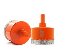 BGTEC Diamond Core Drill Bits, 2pcs 50mm Triangle Shank Hole Saw Drill Bits for Ceramic Porcelain Tile Marble Granite Stoneware Quartz Vacuum Brazed Diamond Drill Bit 65mm Length