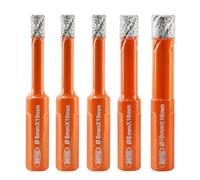 BGTEC Diamond Core Drill Bits, 5pcs 6/6/6/8/10mm Triangle Shank Hole Saw Drill Bits for Ceramic Porcelain Tile Marble Granite Stoneware Quartz Vacuum Brazed Diamond Drill Bit 65mm Length