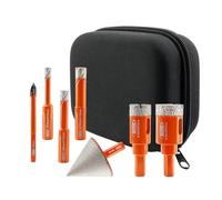 BGTEC Diamond Drill Bits Set, Tile Hole Saw Kit for Ceramic Tile, Porcelain Tile, Marble, Granite(6/8/10/20/25mm&50mmChamfer Bit&6mm Position drill)
